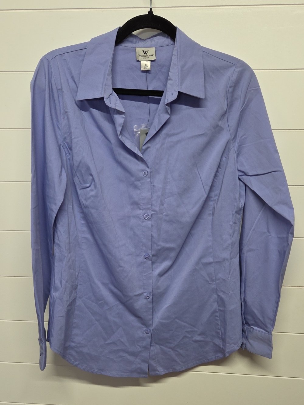 Worthington Stretch Button Down Blouse Shirt Size 8